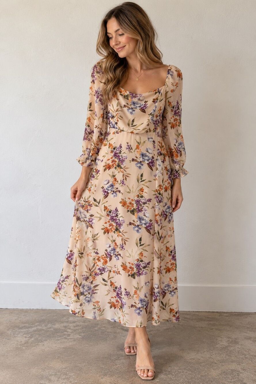 Baltic Born Lizette Smocked Maxi Dress in Pink Floral XL